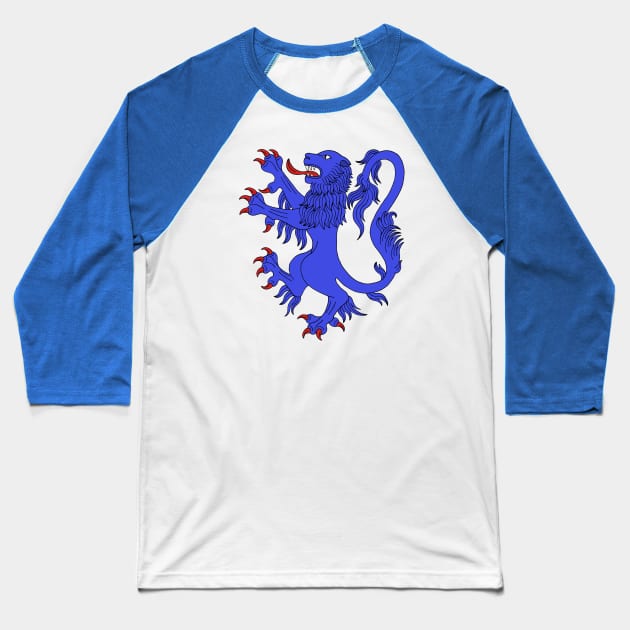 Lion Rampant Azure Baseball T-Shirt by AzureLionProductions